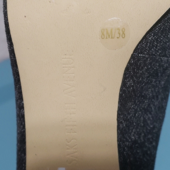 Saks fifth Avenue charcoal grey and black heels - Picture 6 of 6